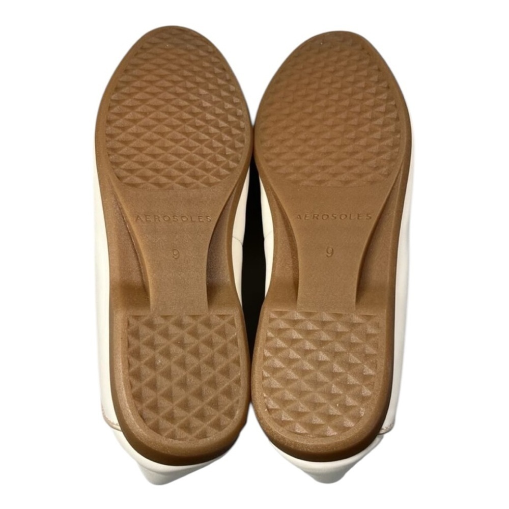 Aerosoles Bay Pipe Trim Cream Leather Loafers Women’s Flats Size 9M NWB - Picture 6 of 9
